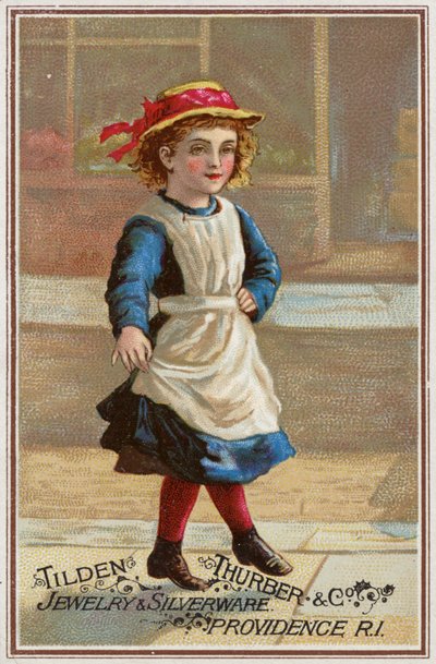 Fille sautant joyeusement (chromolithographie) - American School